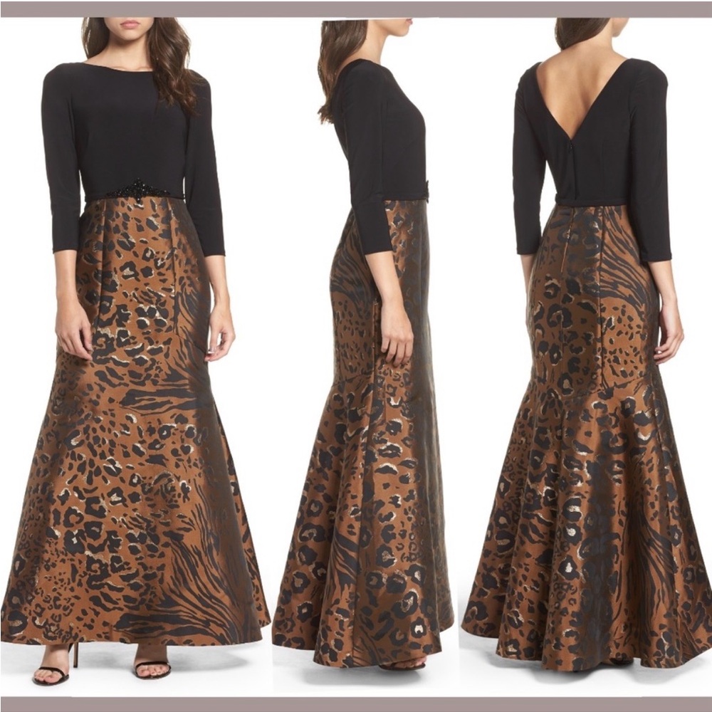 ELIZA J ANIMAL PRINT TRUMPET GOWN SIZE 12 ❤️ - Picture 2 of 4